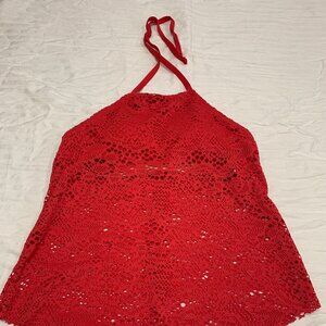 🌼 NWOT MOSSIMO WOMENS LACE SWIM TANKINI TOP CUT OFF SIZE S 🌼